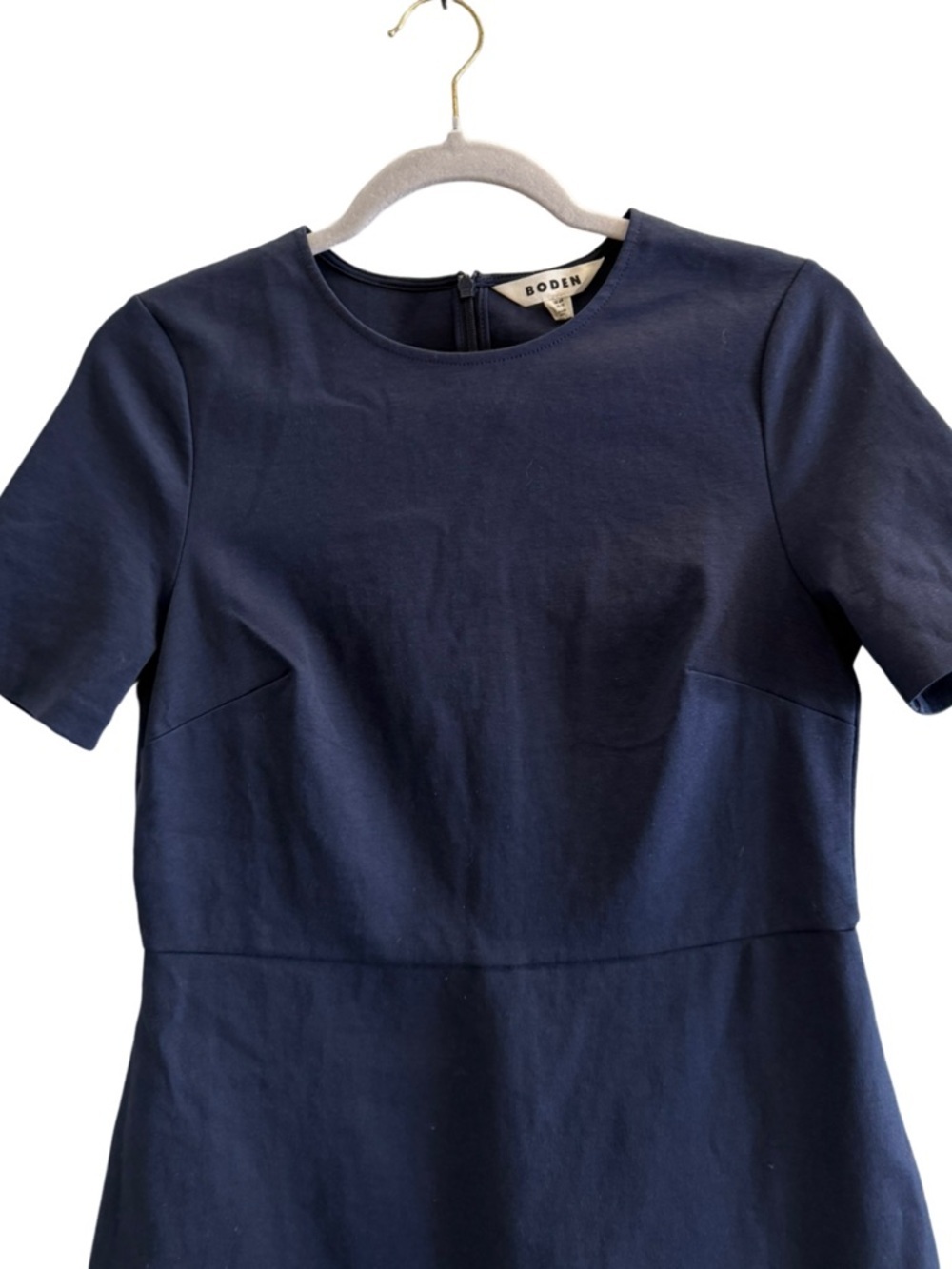Boden Navy Blue Short Sleeve Sheath Dress Size US 4 - Picture 4 of 8